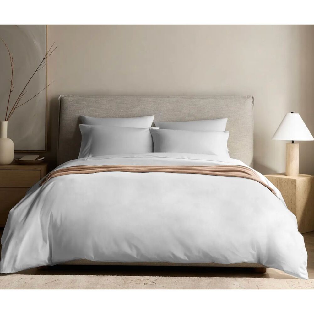 Organic Crisp Percale Duvet Cover - Light Gray - Full Queen - $94 retail